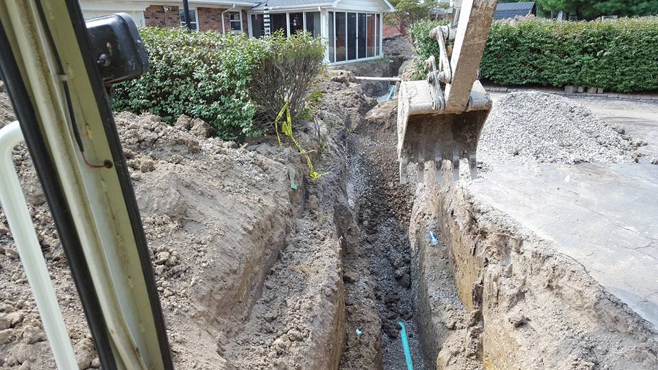 Open excavation and trench work on a Miller Septic job